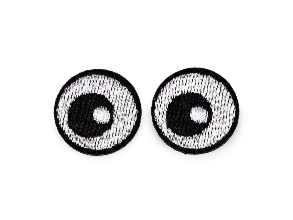 Bügelbild Applikation Augen 32mm weiß braun grün blau 1Stk.